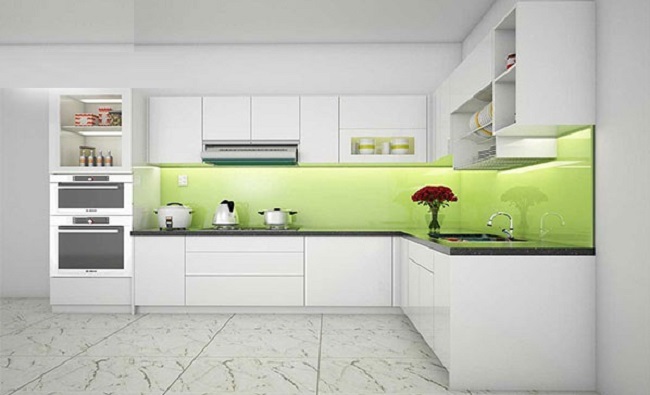 Mẫu thiết kế nội thất phòng bếp với tủ bếp
