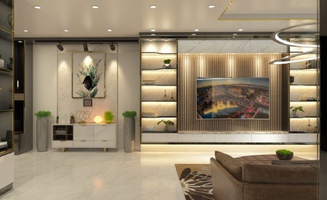Thiết kế nội thất phòng khách căn hộ chung cư LanDMark 81
