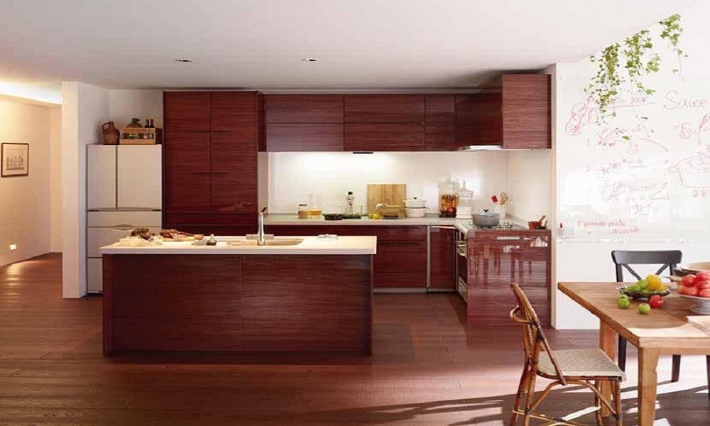 Tủ bếp gia đình bằng gỗ công nghiệp ốp Laminate
