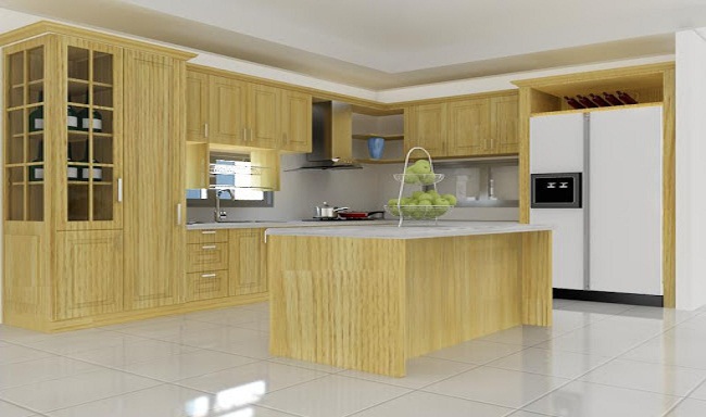 Tủ bếp gỗ sồi trắng