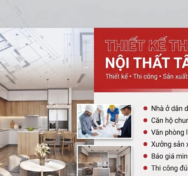 Thiết kế thi công nội thất Tân Phú – Trọn gói, giá xưởng