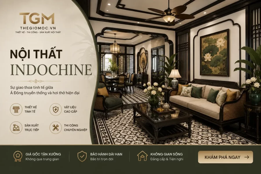 Nội thất Indochine (Đông Dương) là gì? Đặc trưng và ứng dụng