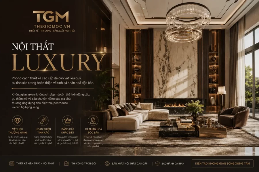 Nội thất Luxury là gì? Đặc trưng và cách kiến tạo không gian đẳng cấp