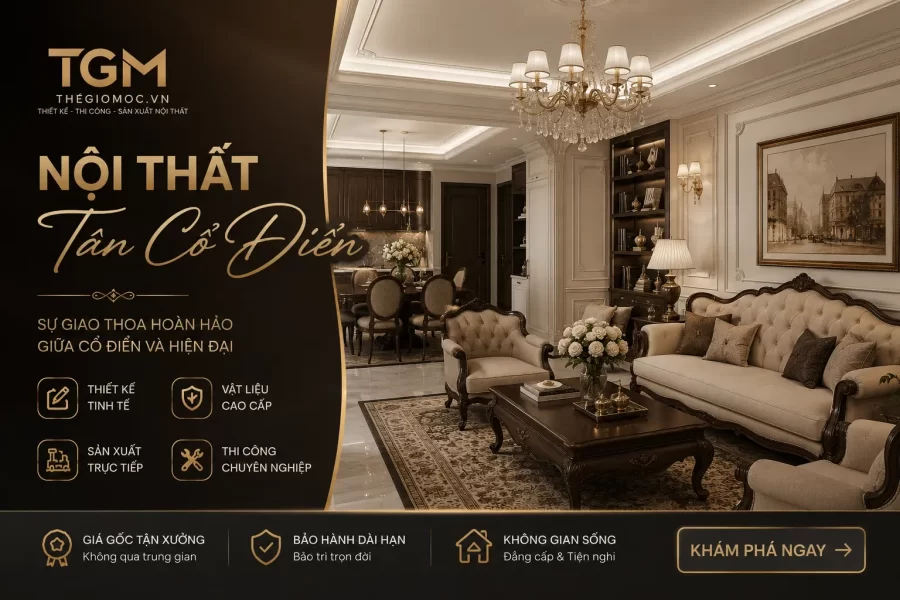 Nội thất tân cổ điển là gì? Đặc trưng và Ứng dụng, sang trọng