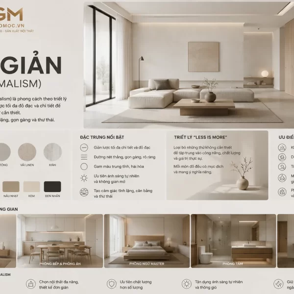 Nội thất tối giản (Minimalism) là gì? Đặc trưng và ứng dụng