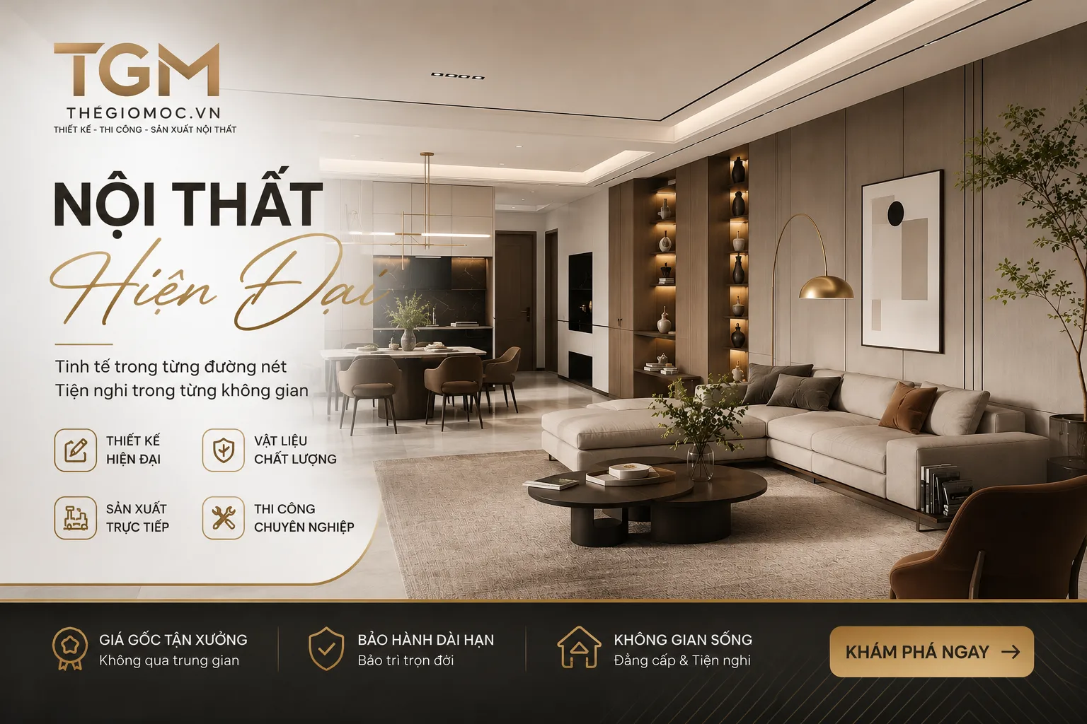 Phong cách thiết kế nội thất hiện đại