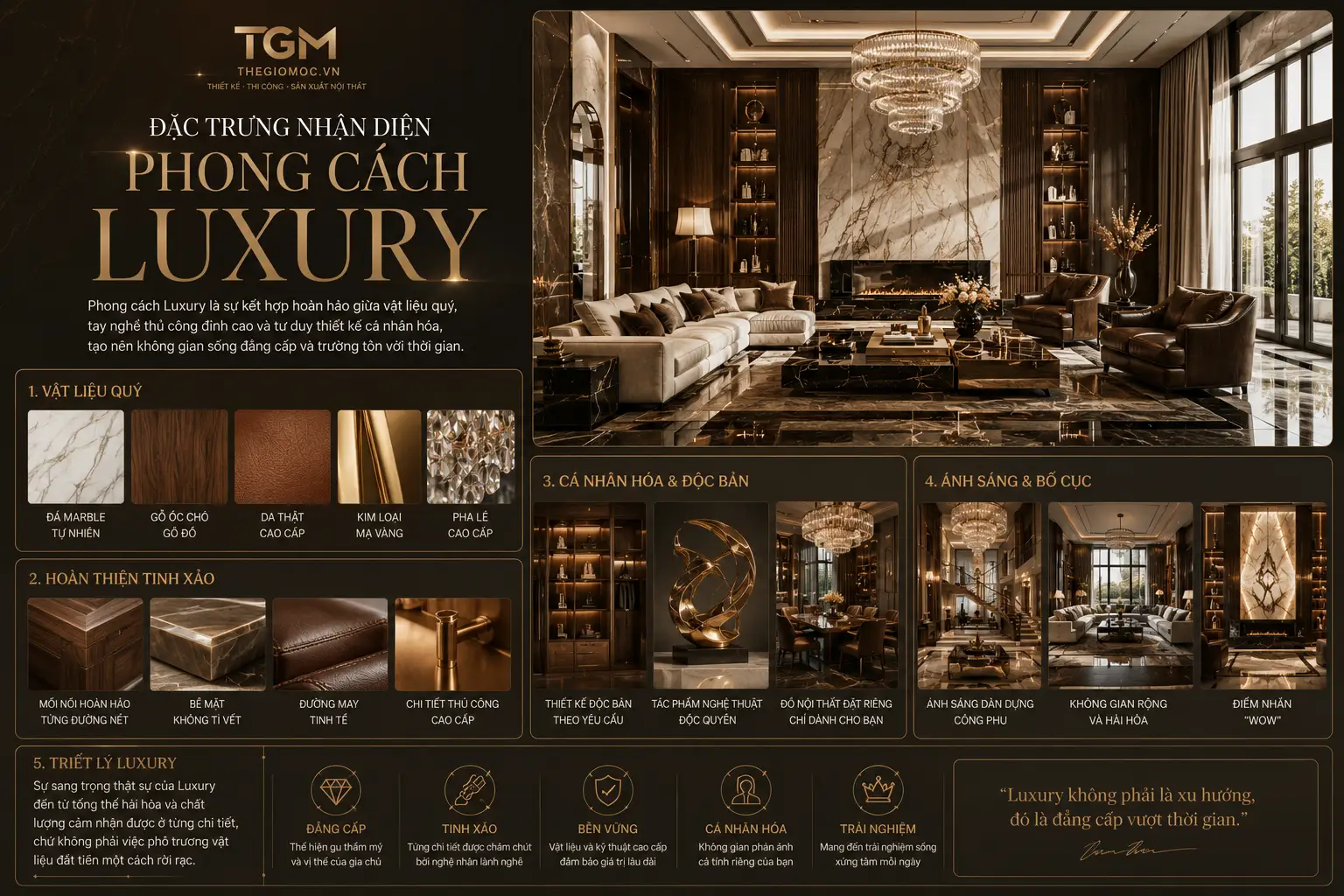 Phong cách thiết kế nội thất luxury