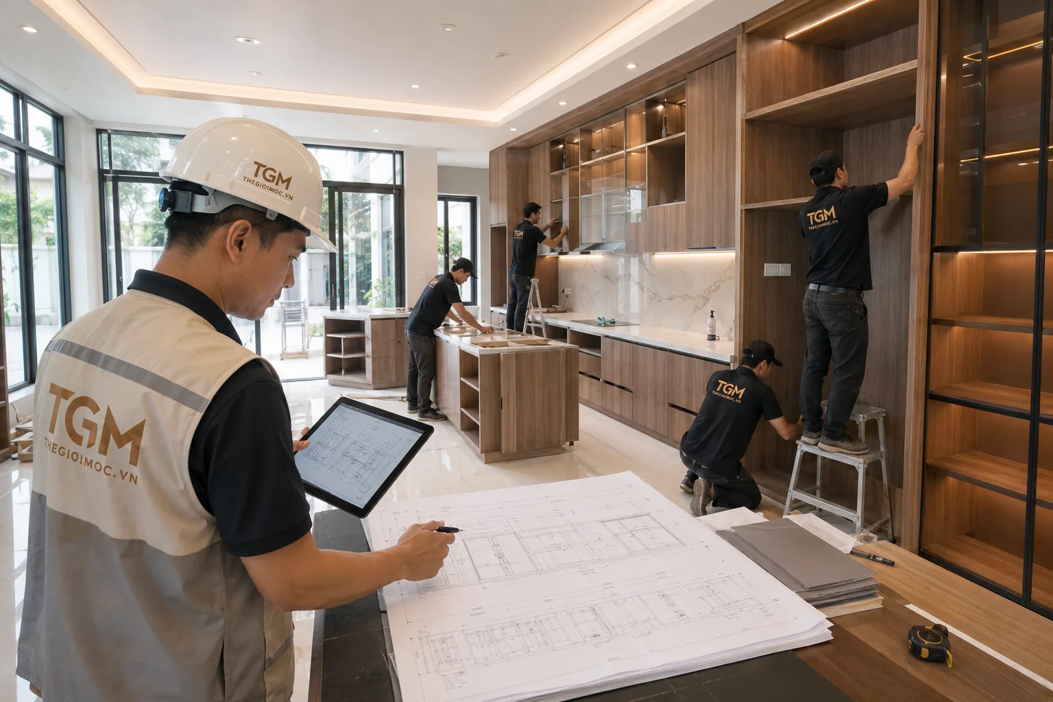 Theo dõi tiến độ thi công nội thất