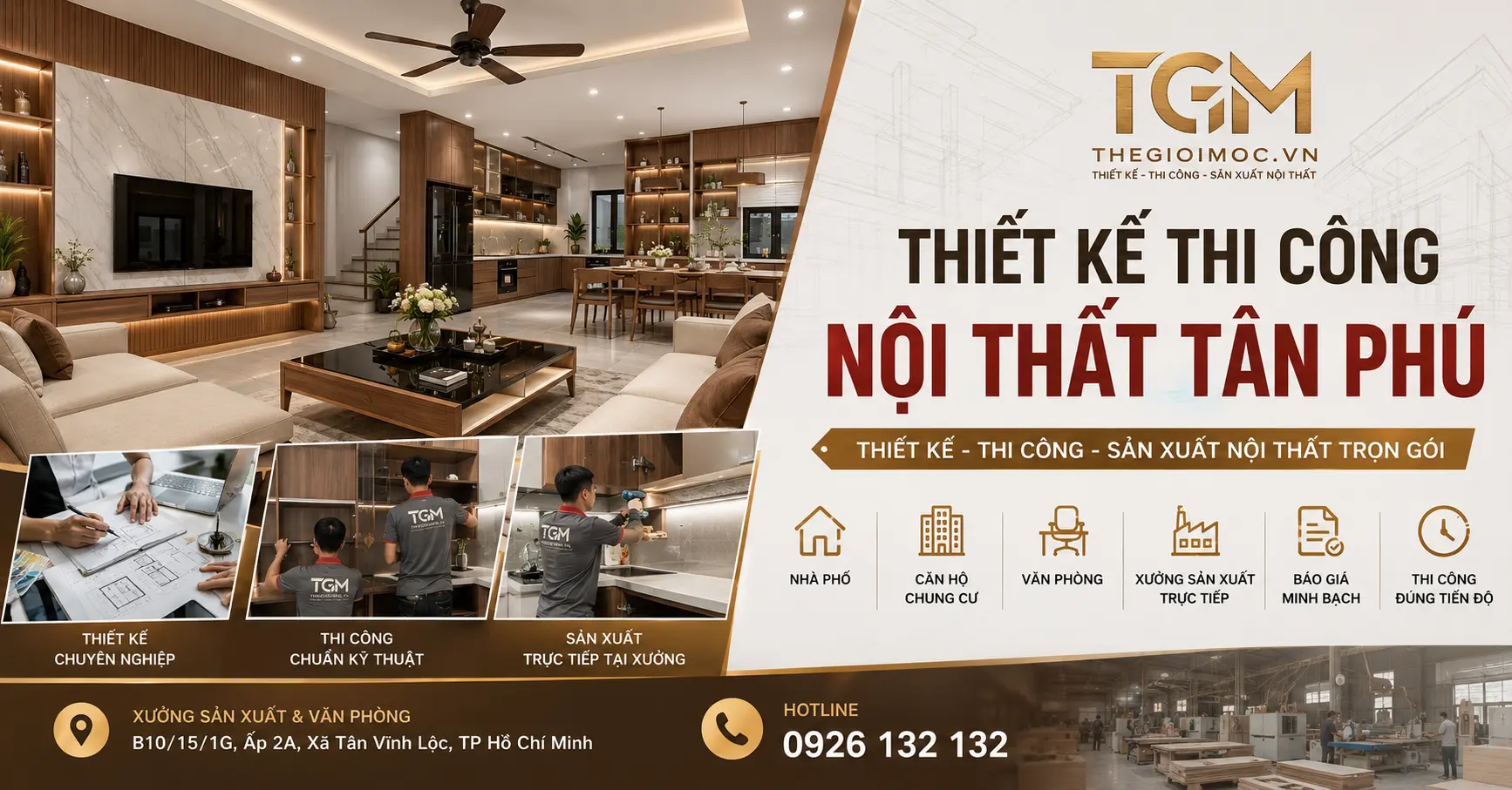 Thiết kế thi công nội thất tân phú trọn gói