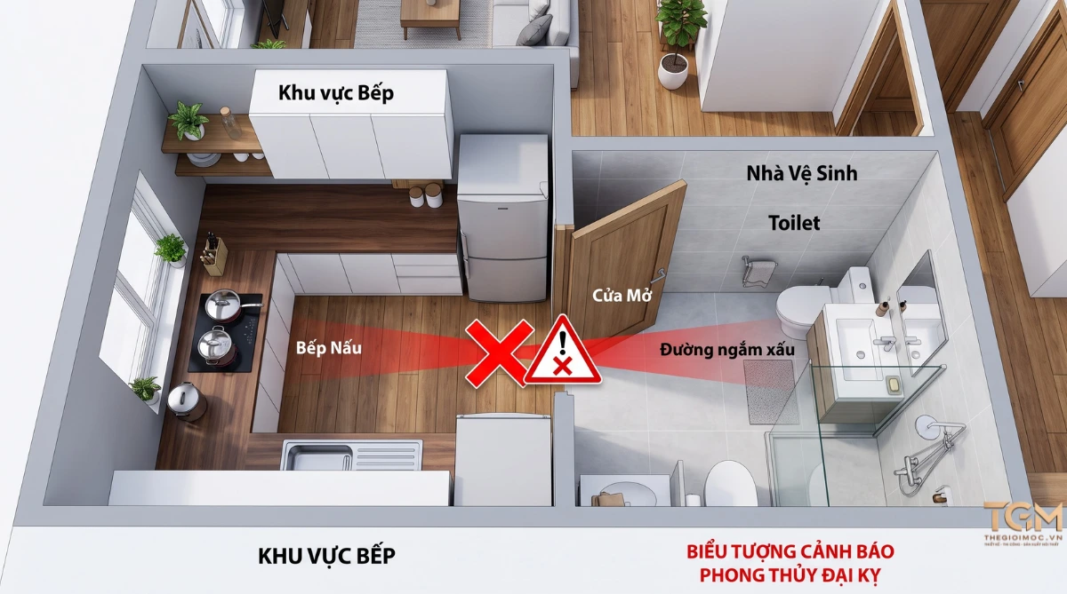 Các lỗi phong thuỷ nhà bếp kiêng kỵ cần tránh