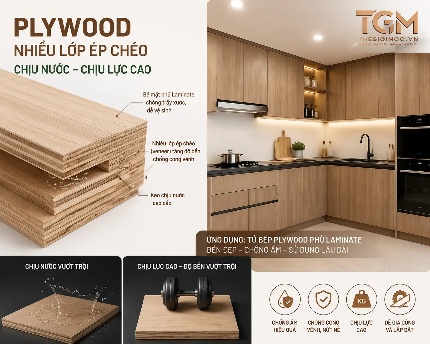 Gỗ Plywood chịu nước tốt