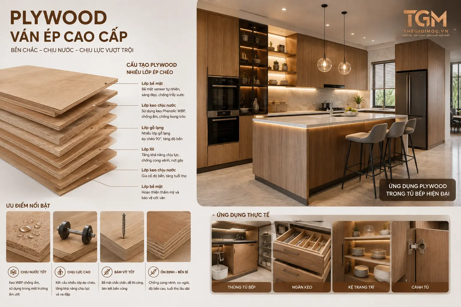 Gỗ Plywood chịu nước làm nội thất