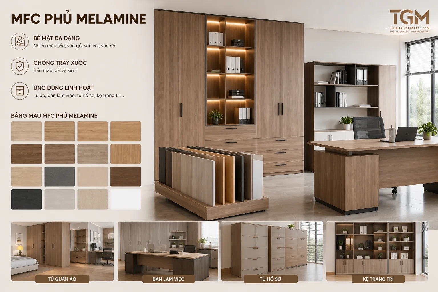 Gỗ MFC phủ Melamine