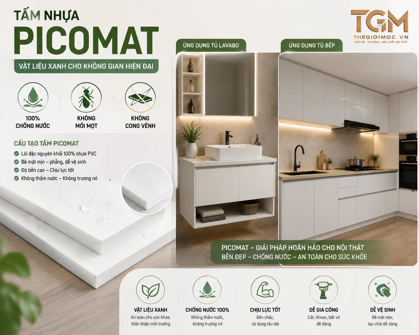 Tấm nhựa Picomat chống nước