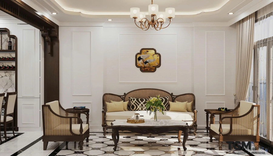 Nội thất nhà phố trọn gói chị Mỹ, phong cách indochine - hình ảnh 30