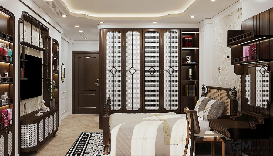 Nội thất nhà phố trọn gói chị Mỹ, phong cách indochine - hình ảnh 9