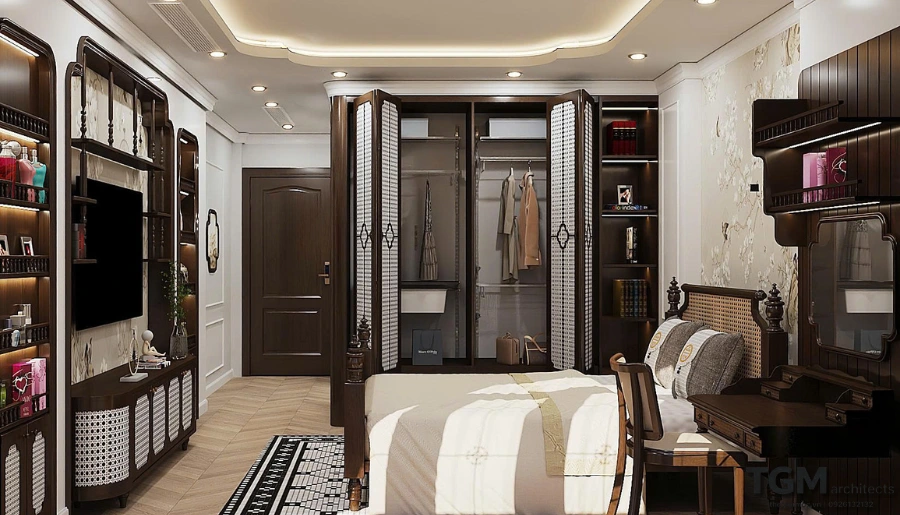 Nội thất nhà phố trọn gói chị Mỹ, phong cách indochine - hình ảnh 8