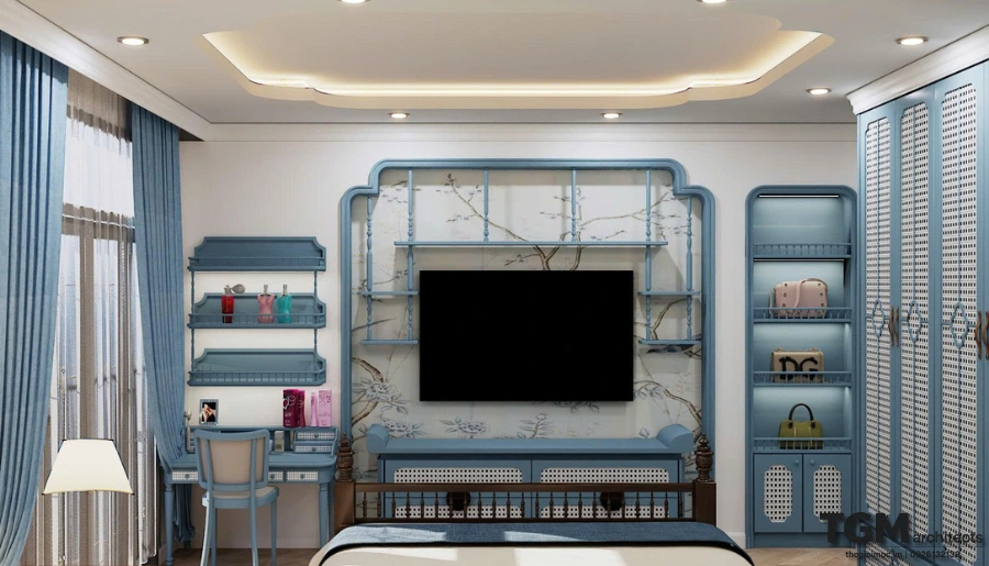 Nội thất nhà phố trọn gói chị Mỹ, phong cách indochine - hình ảnh 6