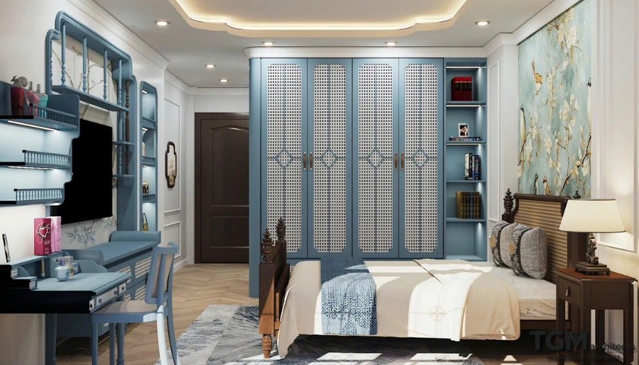 Nội thất nhà phố trọn gói chị Mỹ, phong cách indochine - hình ảnh 5