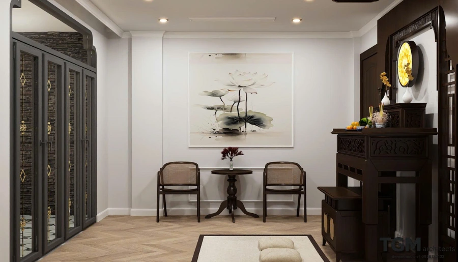Nội thất nhà phố trọn gói chị Mỹ, phong cách indochine - hình ảnh 3