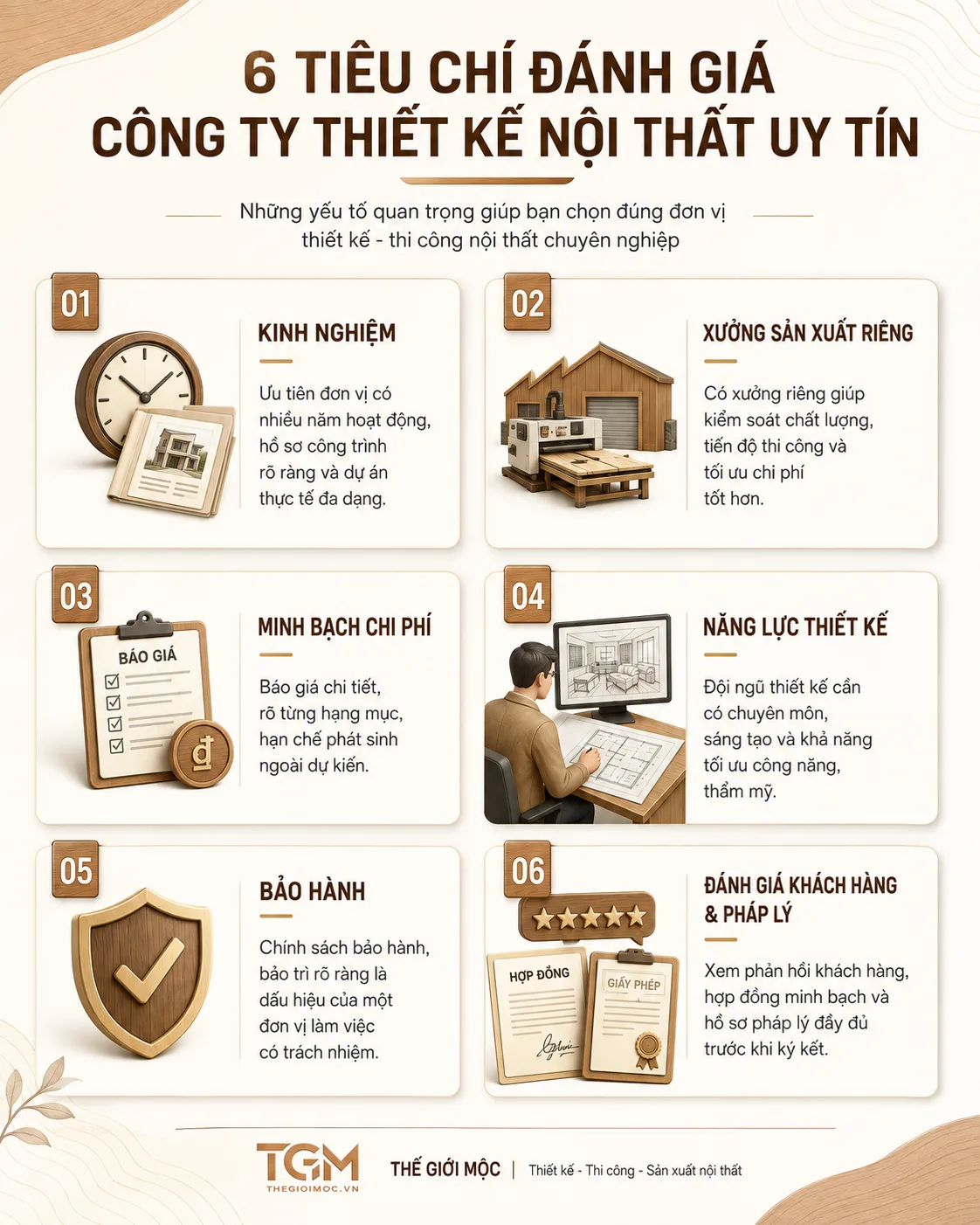 6 tiêu chí đánh giá công ty thiết kế nội thất uy tín tại TP.HCM