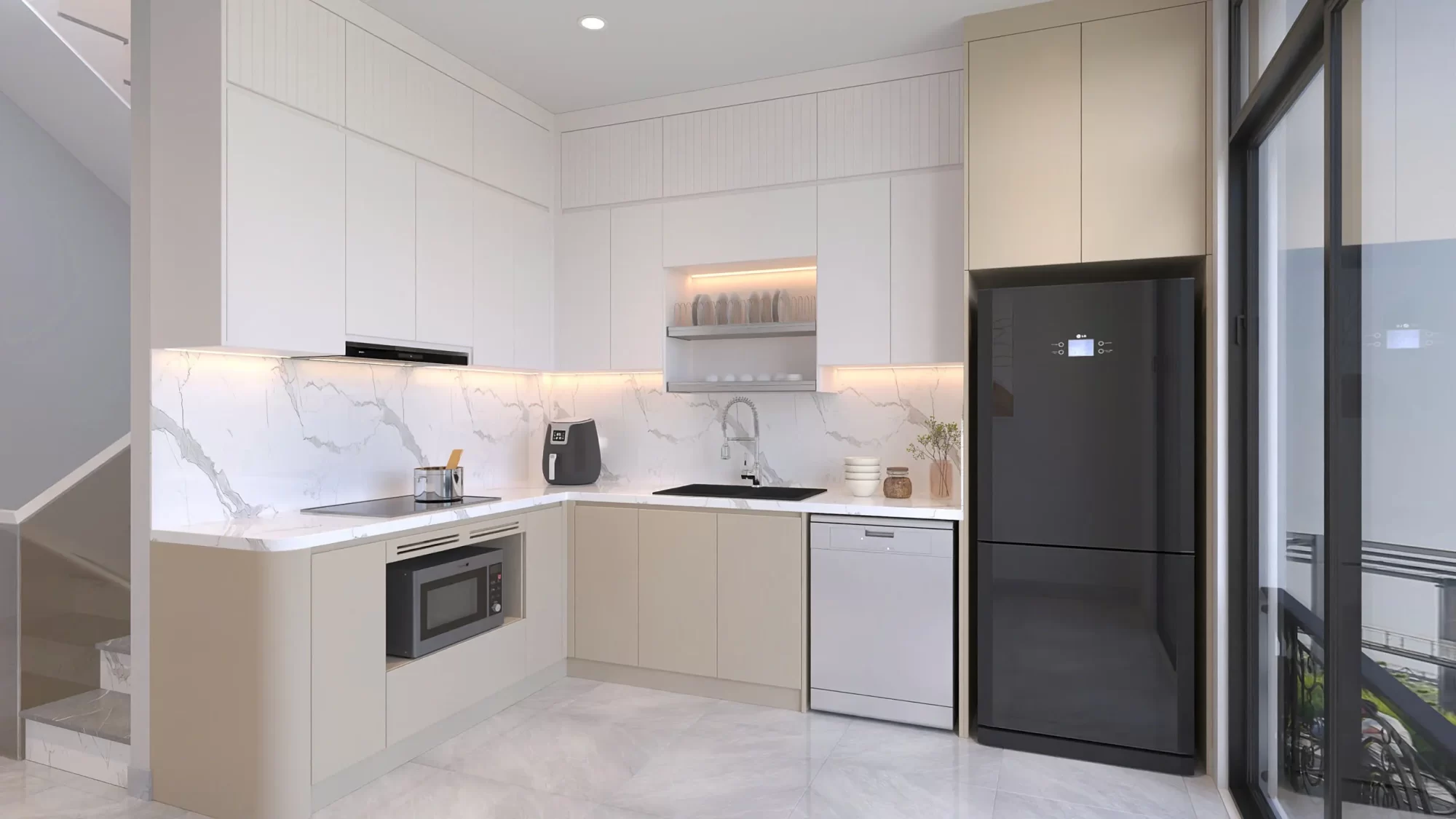 Tủ bếp gỗ công nghiệp dự án tại quận 9 cho gia đình anh Tân