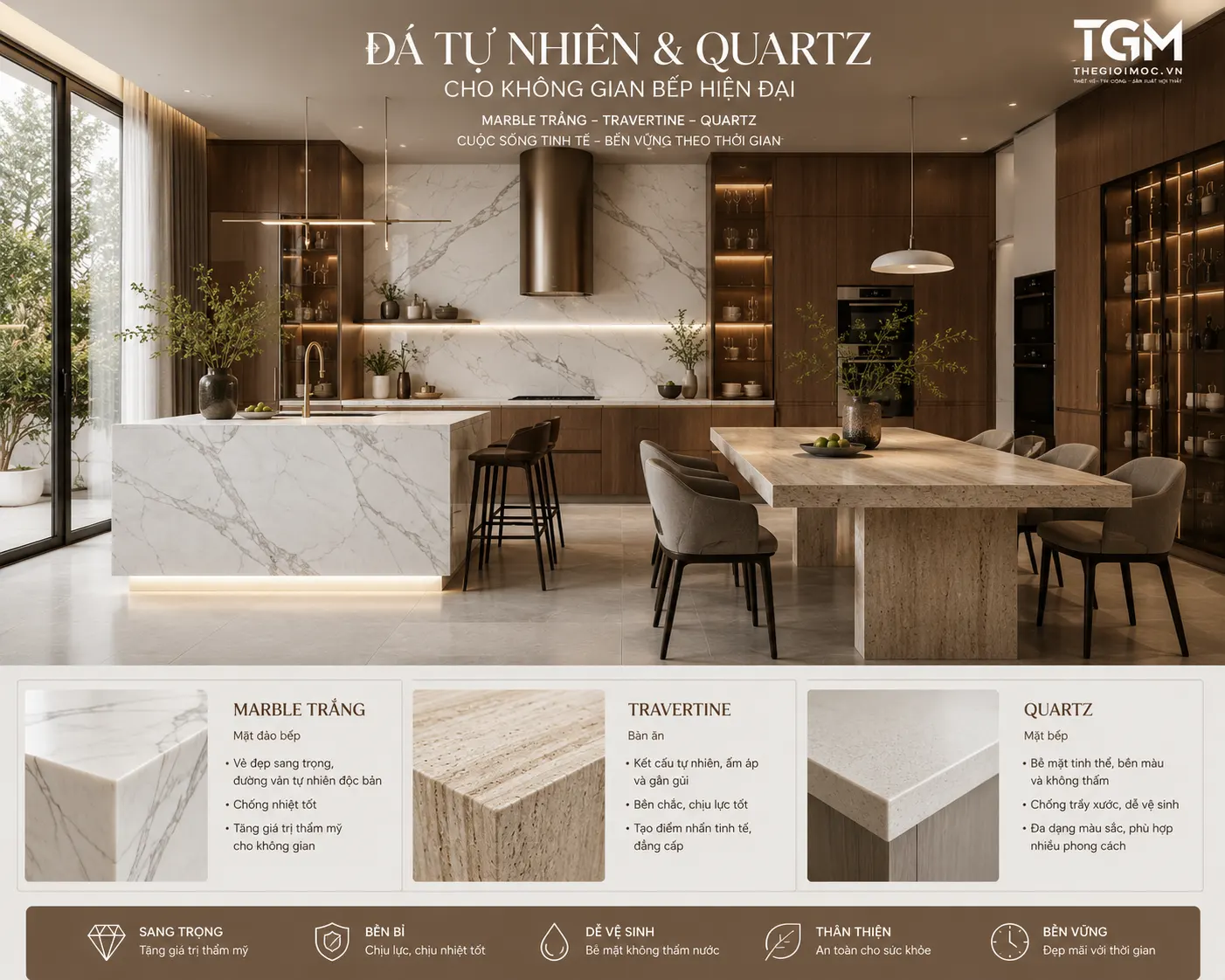 Xu hướng sử dụng đá tự nhiên trong nội thất