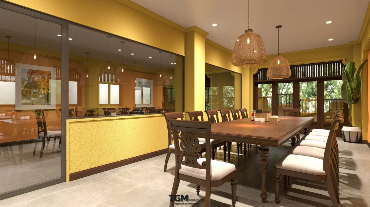 Thiết kế nội thất nhà hàng Quận 3 phong cách Hội An - hình ảnh 12