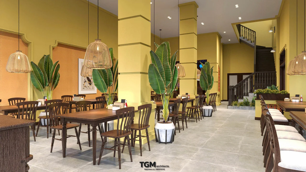 Thiết kế nội thất nhà hàng Quận 3 phong cách Hội An - hình ảnh 11