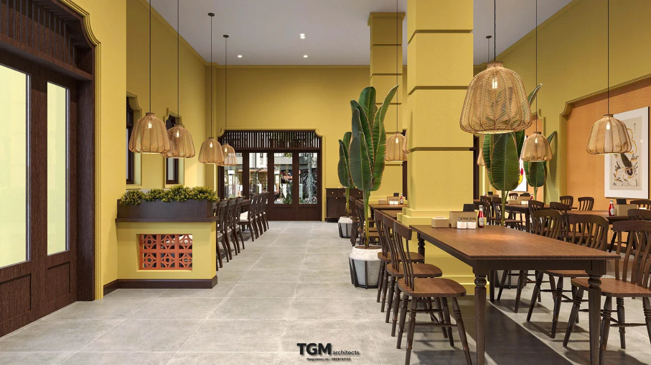 Thiết kế nội thất nhà hàng Quận 3 phong cách Hội An - hình ảnh 9