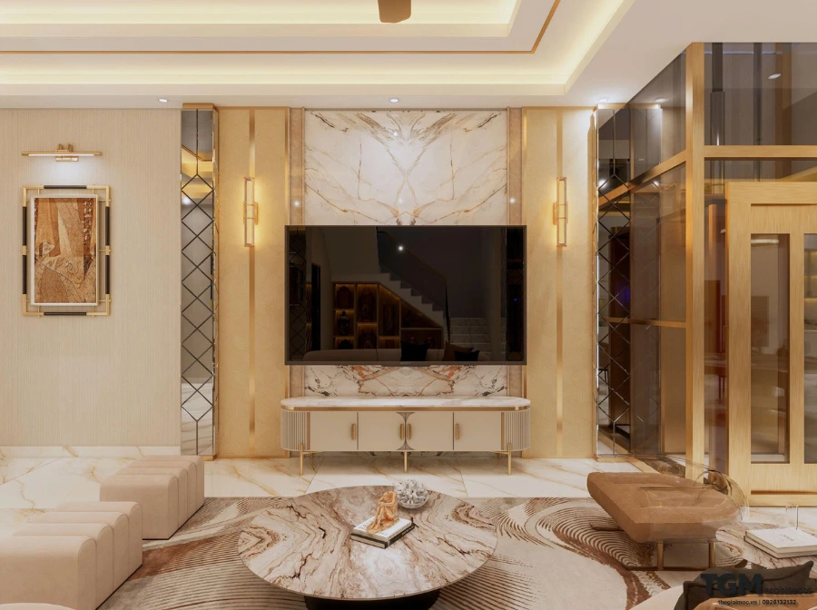 Thiết kế nội thất biệt thự Bình Tân, anh Chiến 612m2 - hình ảnh 5
