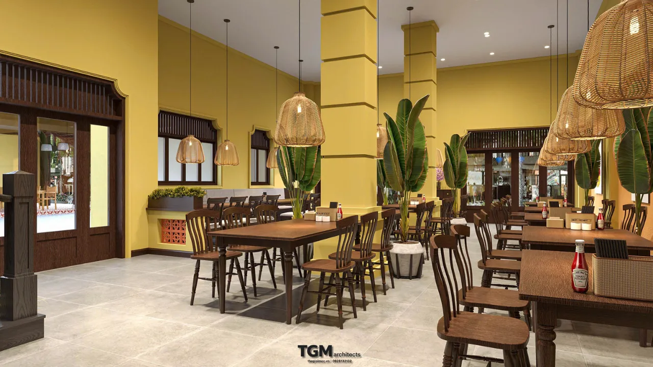 Thiết kế nội thất nhà hàng Quận 3 phong cách Hội An - hình ảnh 6
